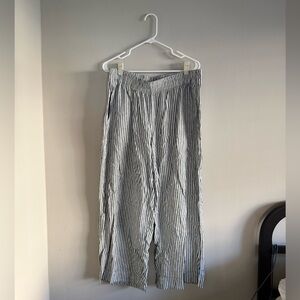 Old Navy Blue & White Striped Wide-Leg Pants